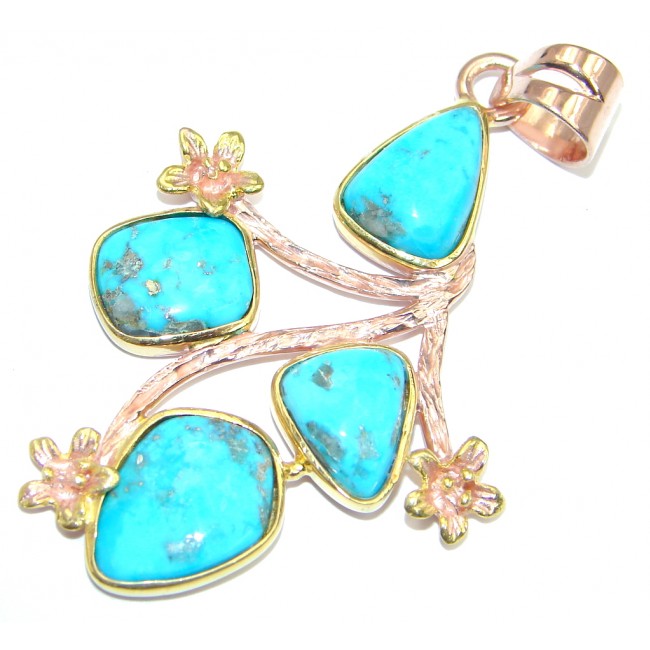Sleeping Beauty Turquoise Gold plated over Sterling Silver Pendant