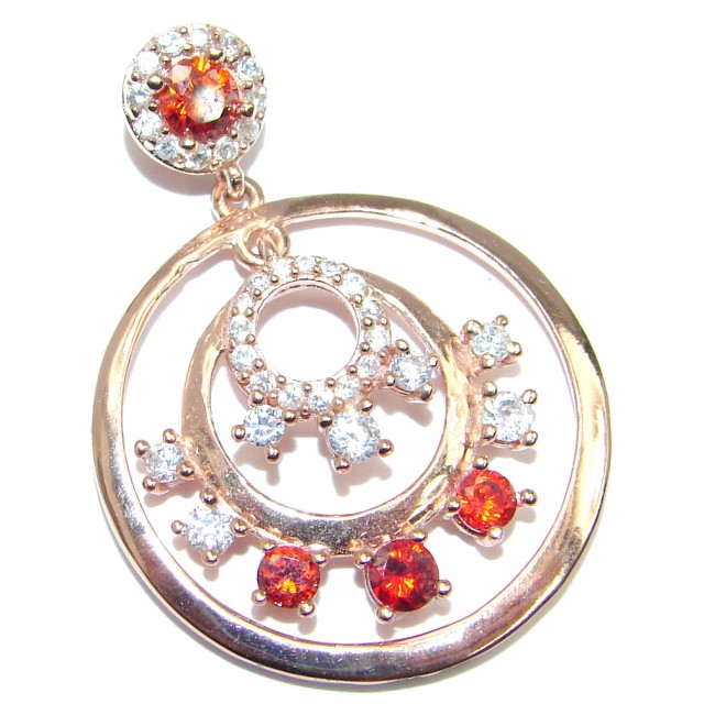 Cubic Zirconia Rose Gold plated over Sterling Silver Pendant