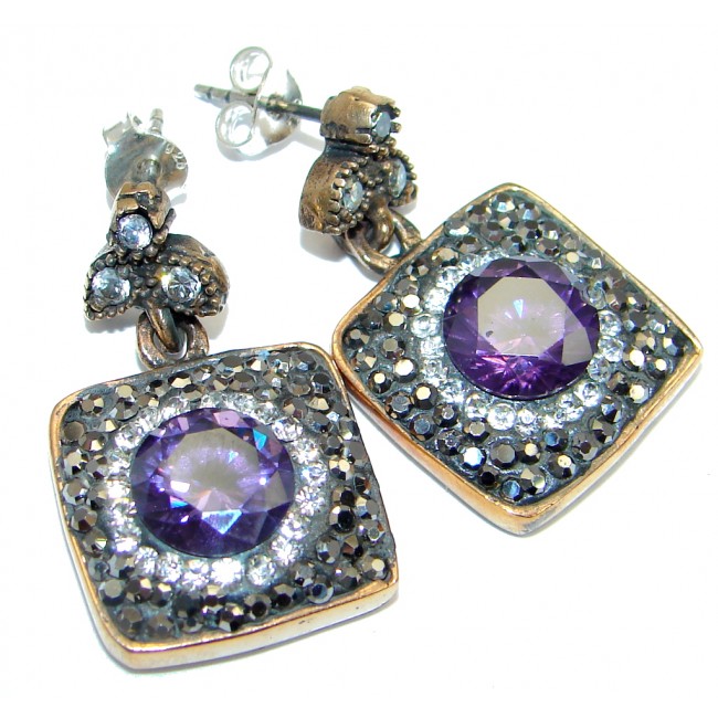 Sublime Victorian Style Cubic Zirconia Sterling Silver earrings