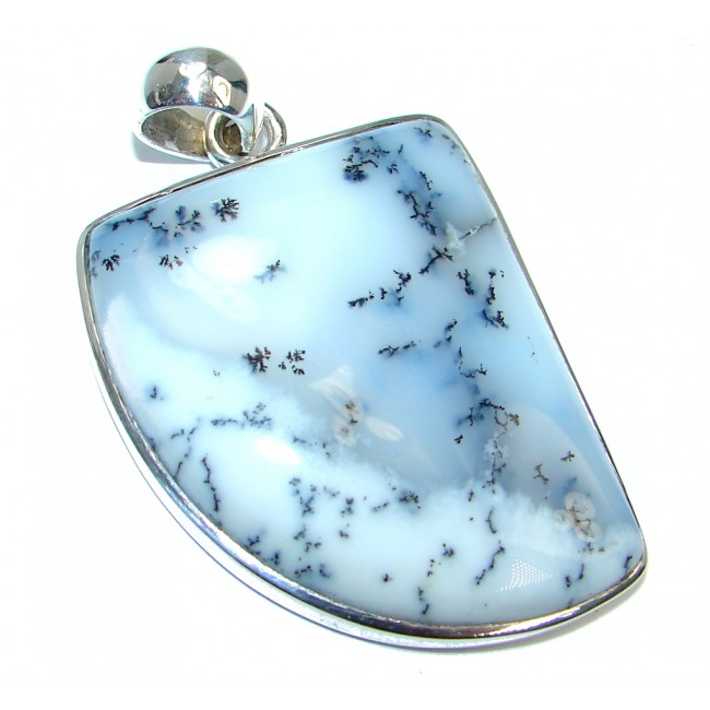 Huge Perfect Dendritic Agate Sterling Silver Pendant