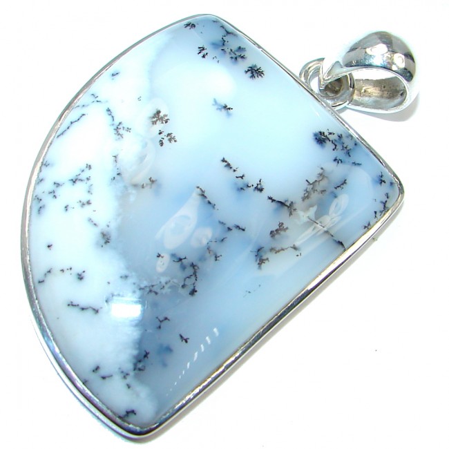 Huge Perfect Dendritic Agate Sterling Silver Pendant