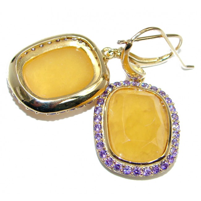 Classy Golden Sapphire Gold over Sterling Silver earrings