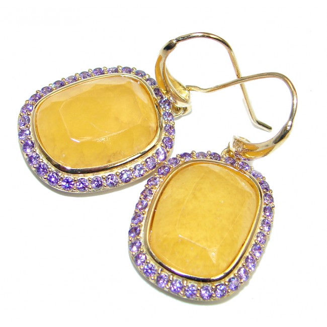 Classy Golden Sapphire Gold over Sterling Silver earrings
