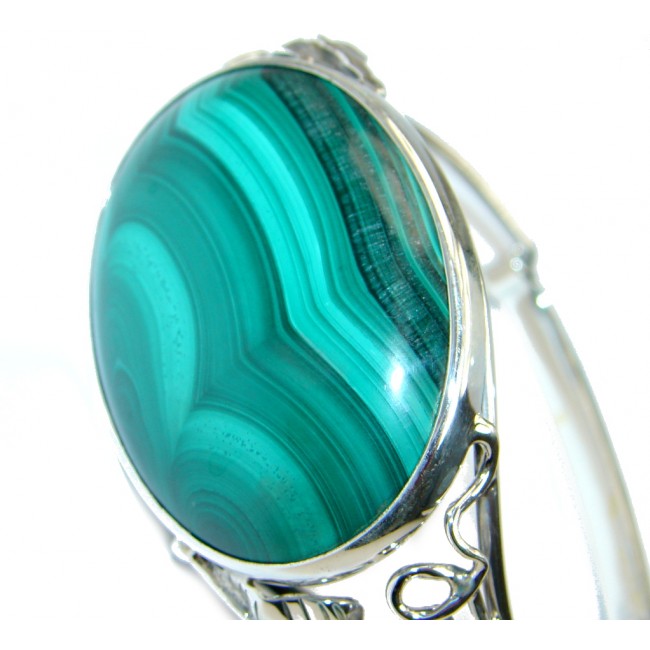 Great Green Malachite Sterling Silver handcrafted Bracelet / Cuff