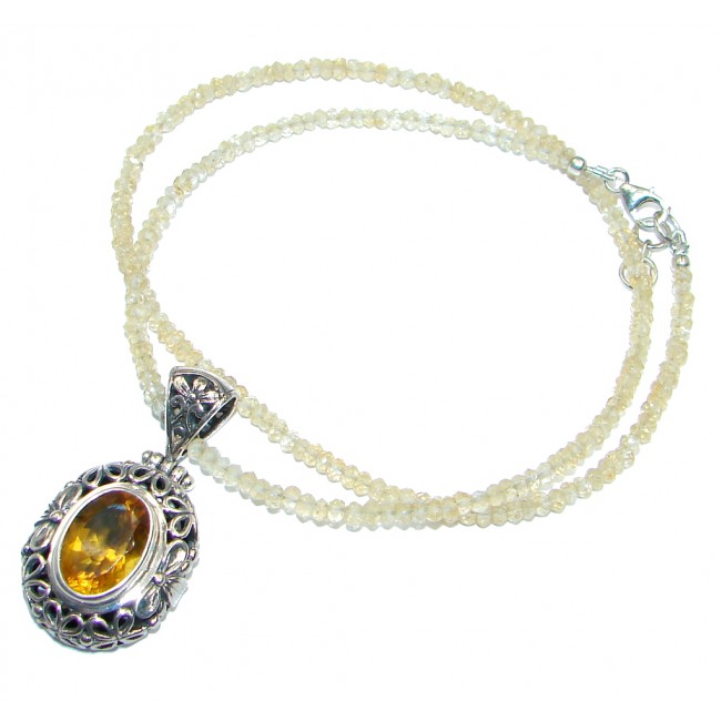 Sublime Citrine Sterling Silver handmade necklace