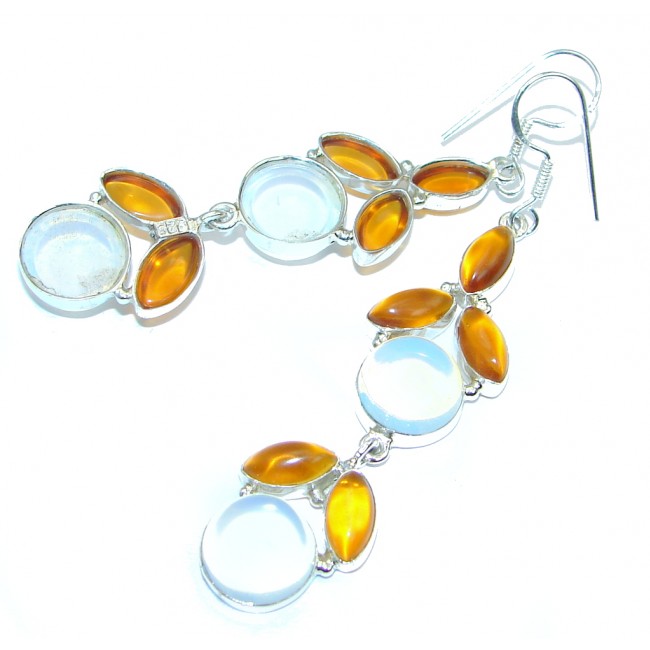 Created Opalite Sterling Silver handmade earrings