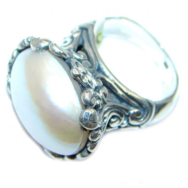 Blister Pearl Sterling Silver handmade Ring s. 5 3/4