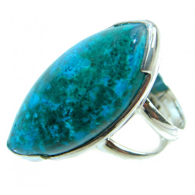 Stone Of Harmony Parrots Wing Chrysocolla Sterling Silver ring s. 9