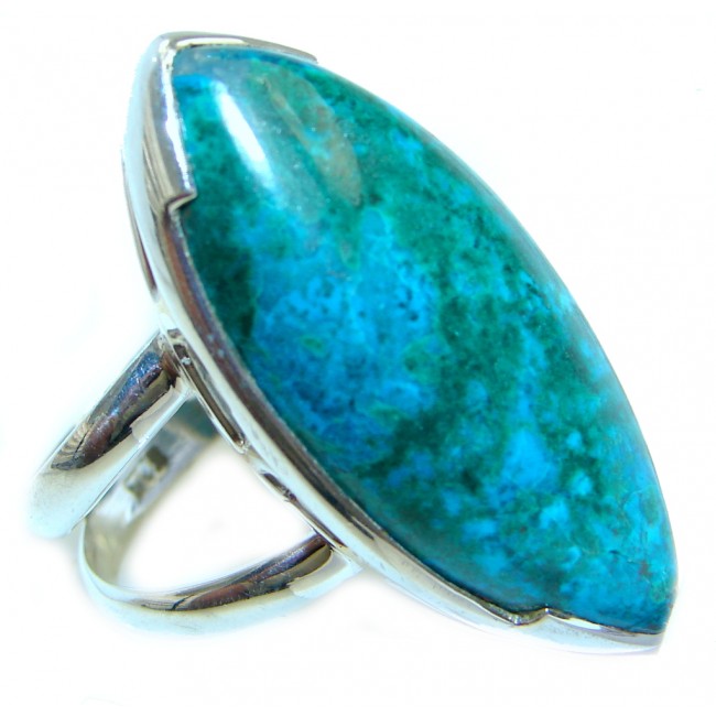 Stone Of Harmony Parrots Wing Chrysocolla Sterling Silver ring s. 9