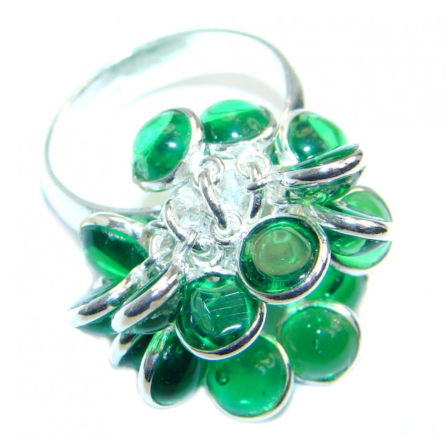Energazing Green Quartz Sterling Silver Ring size 8