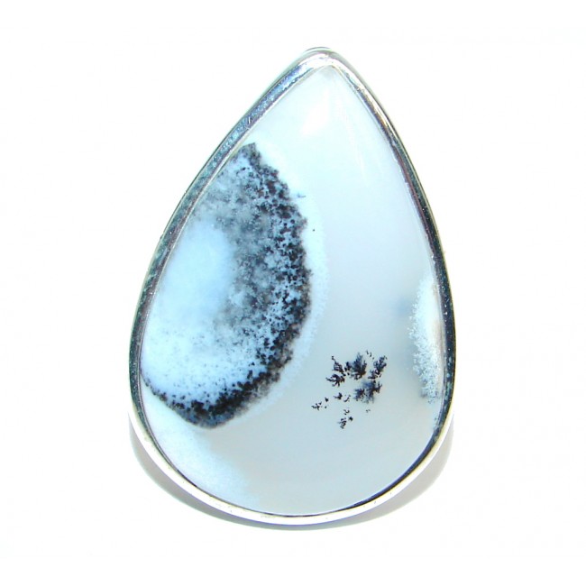 Snow Queen Dendritic Agate Sterling Silver Ring s. 7