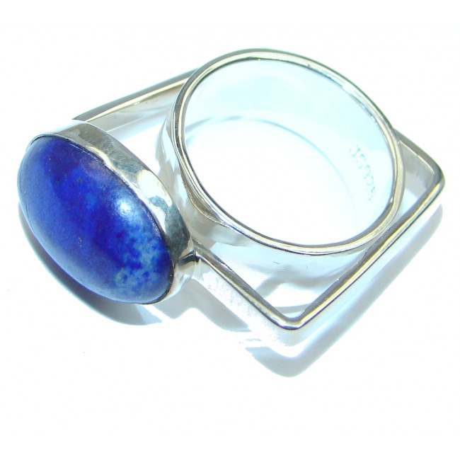 Ultra modern Royal Blue Lapis Lazuli Sterling Silver Ring s. 6