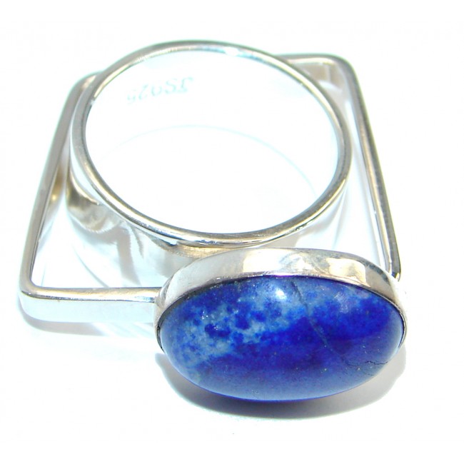 Ultra modern Royal Blue Lapis Lazuli Sterling Silver Ring s. 6