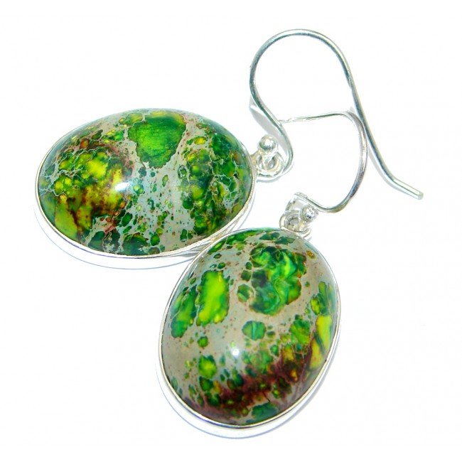 Green Sea Sediment Jasper Sterling Silver earrings