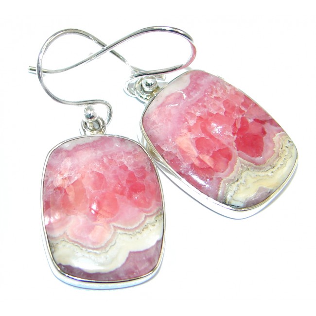 Pink Argentinian Rhodochrosite Sterling Silver earrings