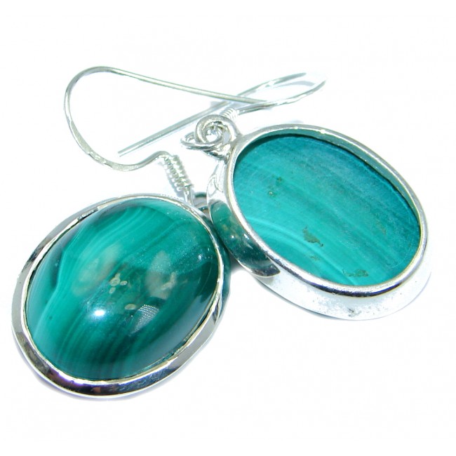 New AAA Green Malachite Sterling Silver handmade earrings