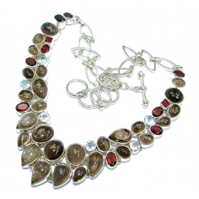 Multicolor Tourmaline Sterling Silver handcrafted necklace