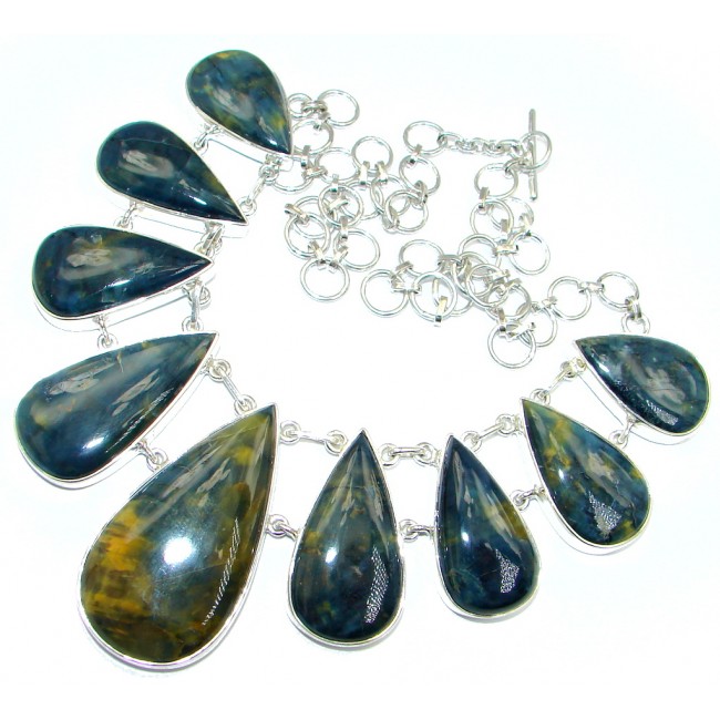 Super Chunky Natural Pietersite Sterling Silver handmade necklace