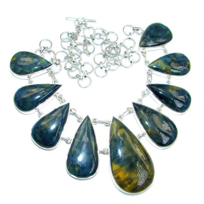 Super Chunky Natural Pietersite Sterling Silver handmade necklace