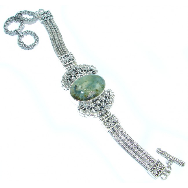 Green Ivy AAA + Moss Prehnite Sterling Silver handcrafted Bracelet