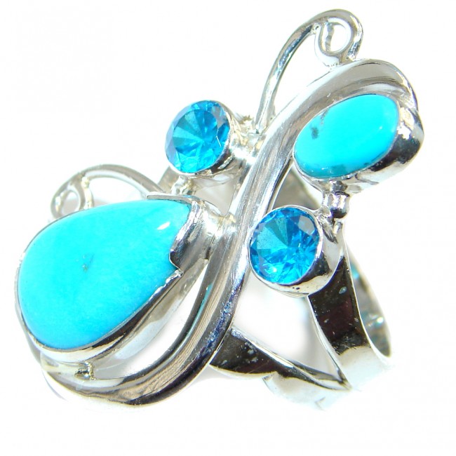 Sleeping Beauty Turquoise Sterling Silver Ring size 7