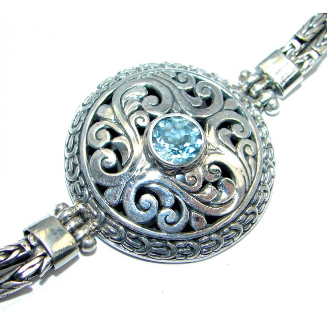 Ocean Beauty Swiss Blue Topaz Sterling Silver handmade Bracelet