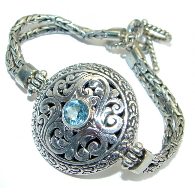 Ocean Beauty Swiss Blue Topaz Sterling Silver handmade Bracelet