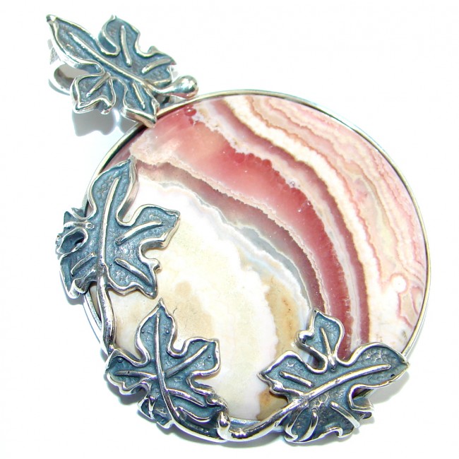 Vintage Design AAA Rhodochrosite plated over Sterling Silver Pendant