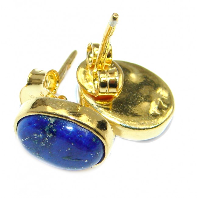 Outstanding Sublime Blue Lapis Lazuli Gold over Sterling Silver earrings