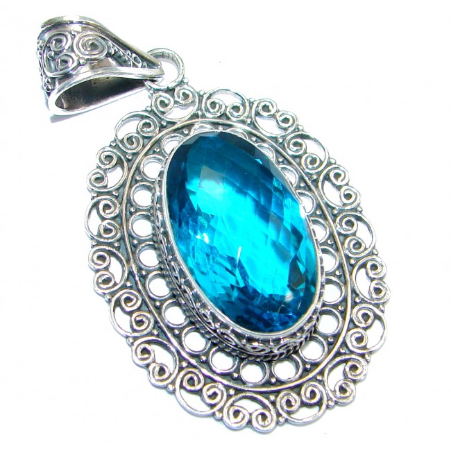 Sublime created Emerald Sterling Silver handmade Pendant