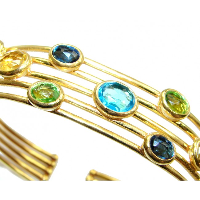 Paradise simulated Gemstones Gold plated over Sterling Silver Bracelet