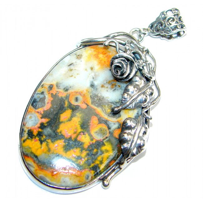 Collected Storm AAA Bumble Bee Jasper Sterling Silver handmade Pendant