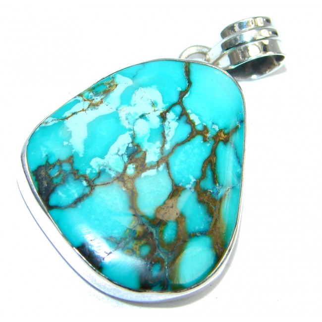 Classic Nevada Blue Turquoise Sterling Silver handmade Pendant