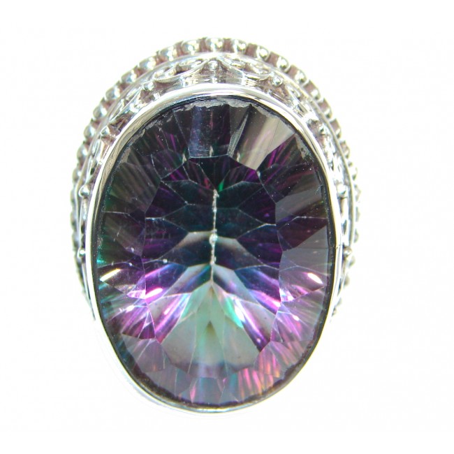 Exotic Rainbow Magic Topaz Sterling Silver Ring s. 6 3/4