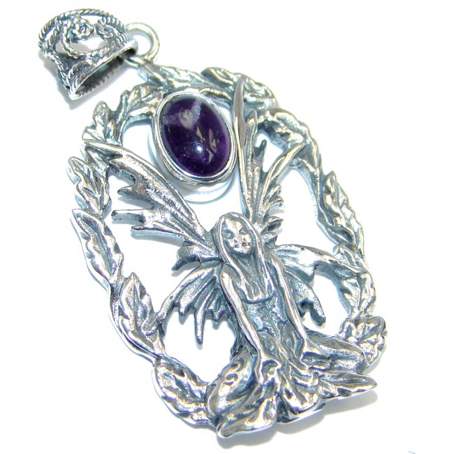 Angel Amethyst Sterling Silver hancrafted Pendant