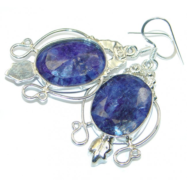 Simple Sapphire Sterling Silver handmade earrings