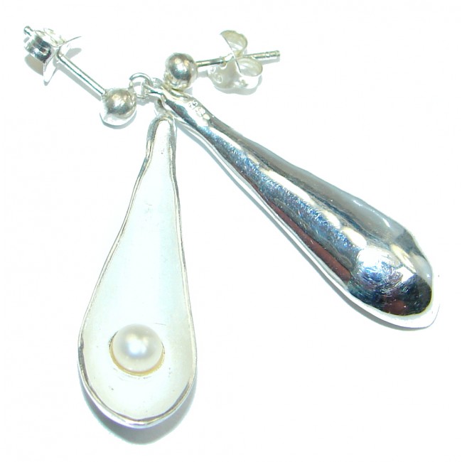 Ocean Beauty Fresh Water Pearls Sterling Silver Earrings