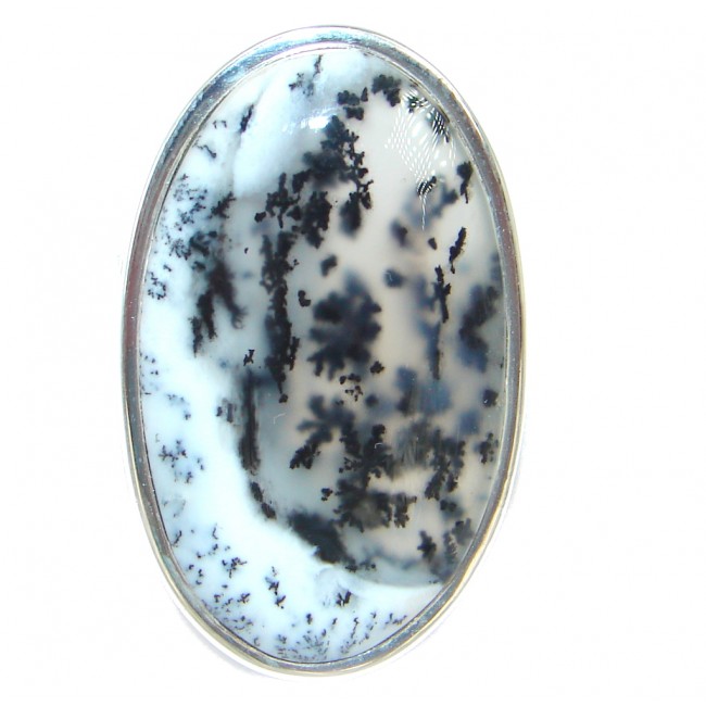 Snow Queen AAA Dendritic Agate Sterling Silver hancrafted Ring s. 8