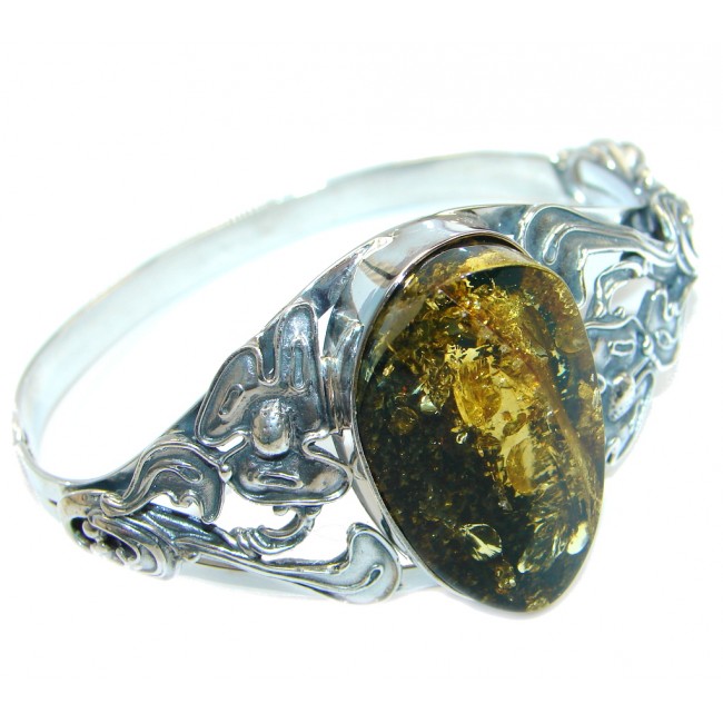Gorgeous AAA quality Polish Amber Sterling Silver Bracelet / Cuff