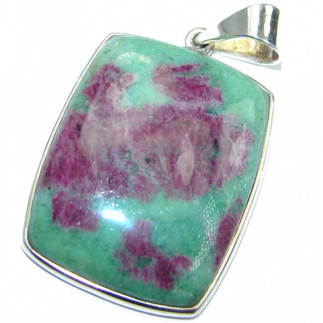 Amazing Ruby in Zoisite Sterling Silver handmade Pendant