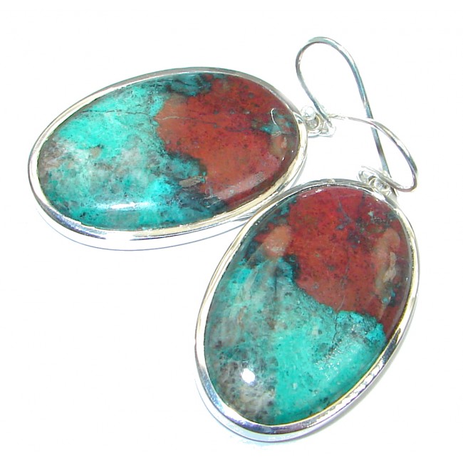 Large Natural Sonora Jasper Sterling Silver handcrafted Earrings