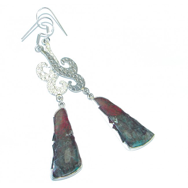Large Natural Sonora Jasper Sterling Silver handcrafted Earrings