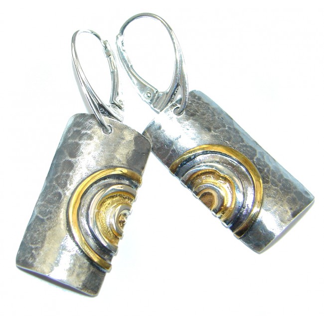 Back to Nature Two Tones Sterling Silver Italy made Earrings