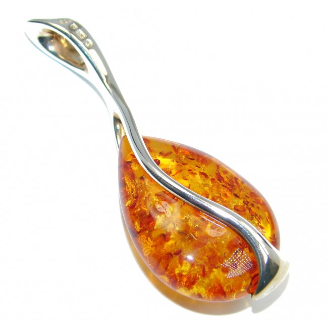 Dazzler natural Baltic Amber Sterling Silver handmade Pendant