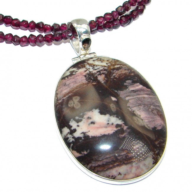 One of the kind Purple Jasper Tourmaline Sterling Silver handcrafted necklace