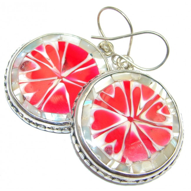 Simple Beauty Red Shell Sterling Silver earrings