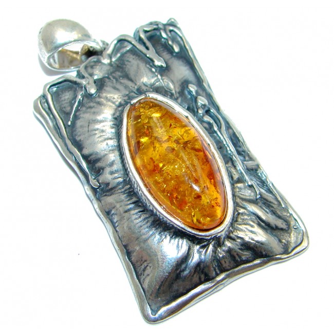 Dazzler natural Baltic Amber Sterling Silver handmade Pendant