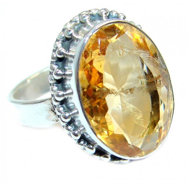 Natural Citrine Sterling Silver ring size 7