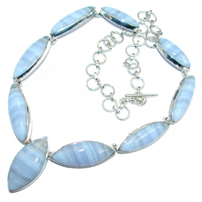 Aura Of Beauty Genuine Chalcedony Agate Sterling Silver handmade necklace