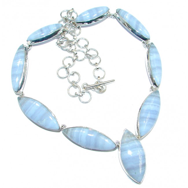 Aura Of Beauty Genuine Chalcedony Agate Sterling Silver handmade necklace